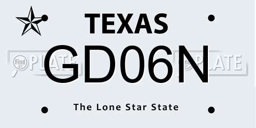 GD06N Texas License Plate