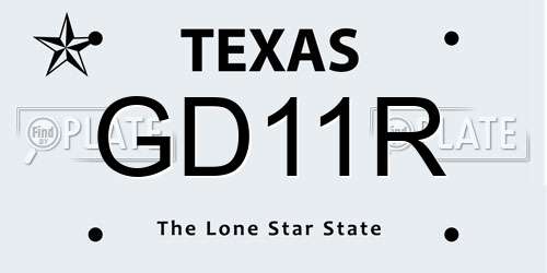 GD11R Texas License Plate