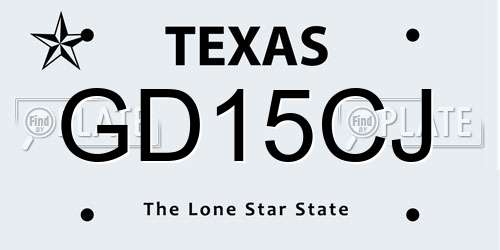 GD15CJ Texas License Plate