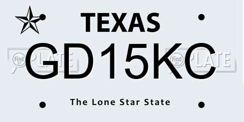 GD15KC Texas License Plate