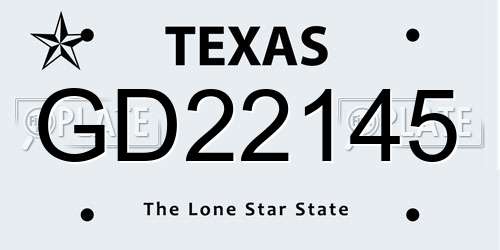 GD22145 Texas License Plate