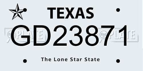 GD23871 Texas License Plate