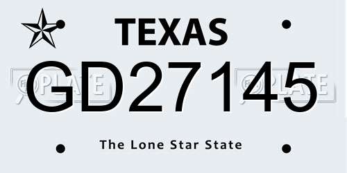 GD27145 Texas License Plate