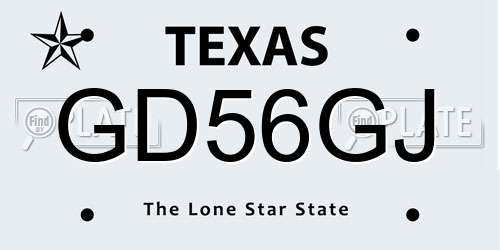 GD56GJ Texas License Plate
