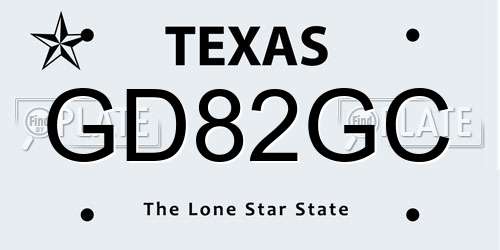 GD82GC Texas License Plate