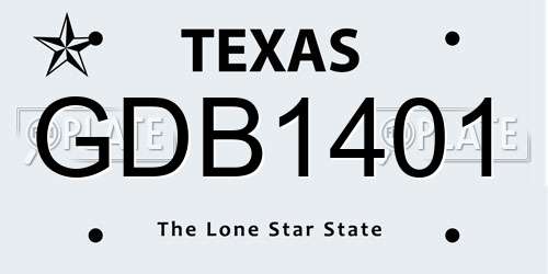 GDB1401 Texas License Plate
