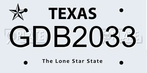 GDB2033 Texas License Plate