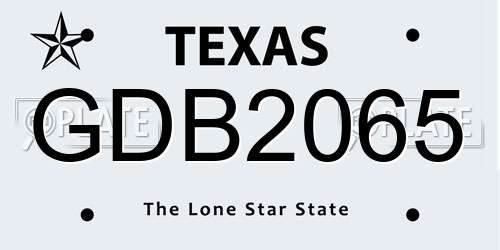 GDB2065 Texas License Plate