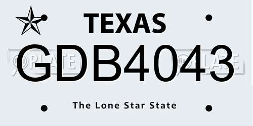 GDB4043 Texas License Plate