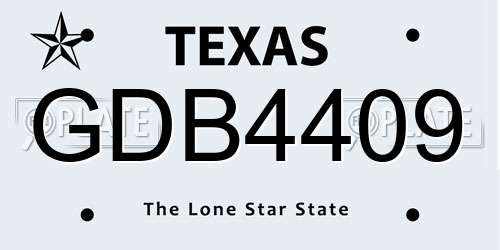 GDB4409 Texas License Plate
