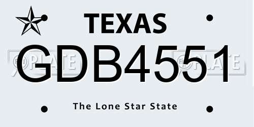GDB4551 Texas License Plate