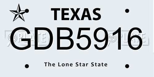 GDB5916 Texas License Plate