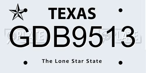 GDB9513 Texas License Plate