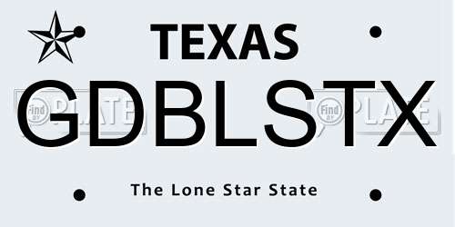 GDBLSTX Texas License Plate