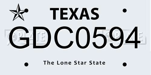 GDC0594 Texas License Plate