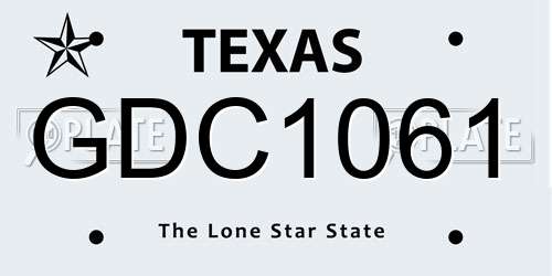 GDC1061 Texas License Plate