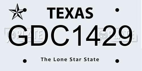 GDC1429 Texas License Plate