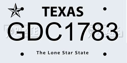 GDC1783 Texas License Plate