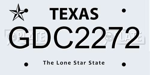 GDC2272 Texas License Plate