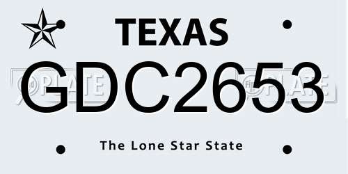 GDC2653 Texas License Plate