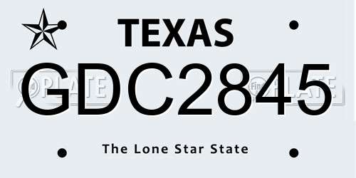GDC2845 Texas License Plate