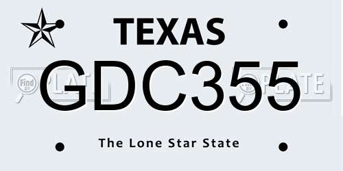 GDC355 Texas License Plate