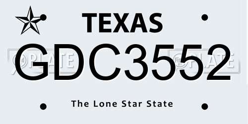 GDC3552 Texas License Plate