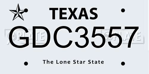 GDC3557 Texas License Plate