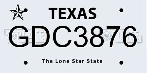GDC3876 Texas License Plate