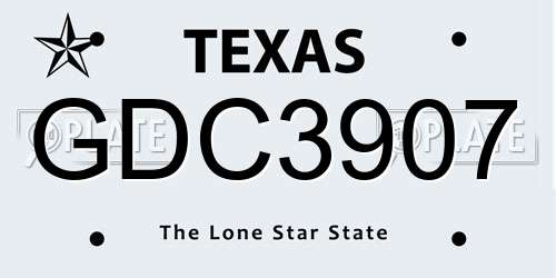 GDC3907 Texas License Plate