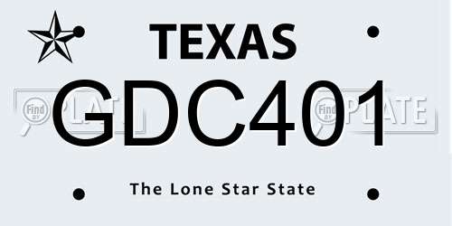 GDC401 Texas License Plate