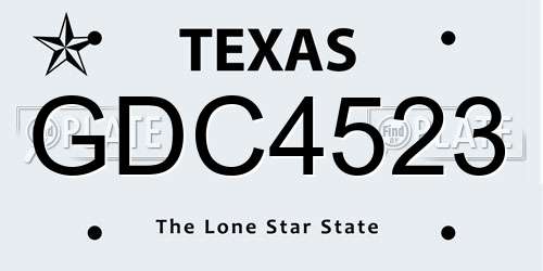 GDC4523 Texas License Plate