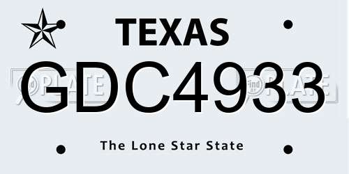 GDC4933 Texas License Plate