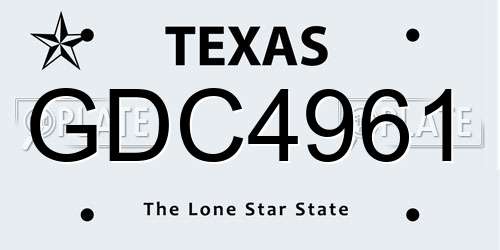 GDC4961 Texas License Plate