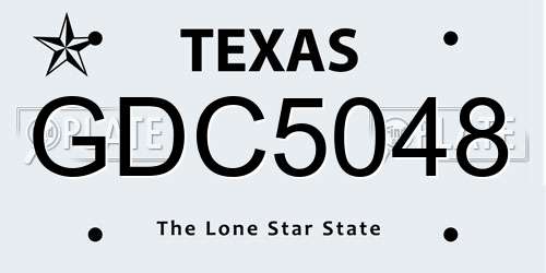 GDC5048 Texas License Plate