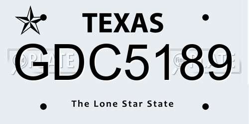 GDC5189 Texas License Plate