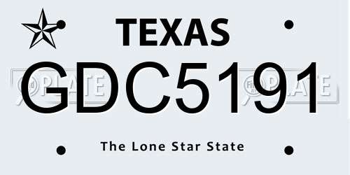 GDC5191 Texas License Plate