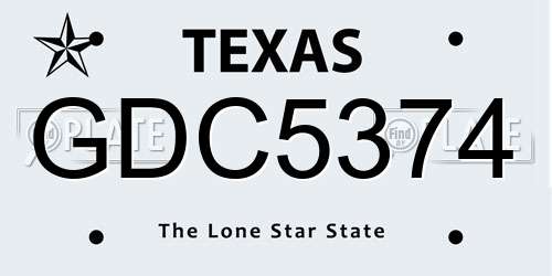 GDC5374 Texas License Plate