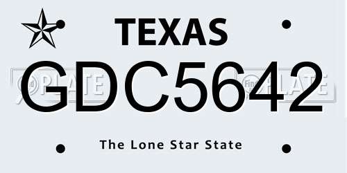 GDC5642 Texas License Plate