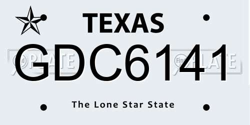 GDC6141 Texas License Plate
