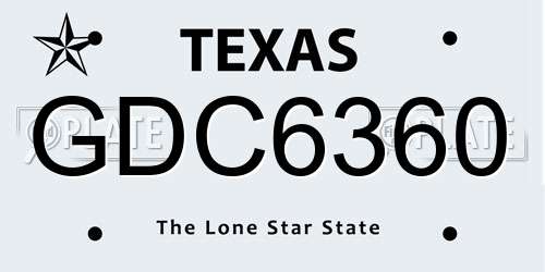 GDC6360 Texas License Plate