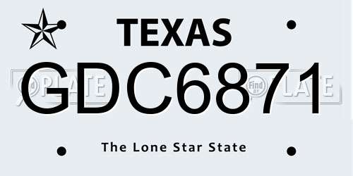 GDC6871 Texas License Plate