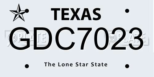 GDC7023 Texas License Plate