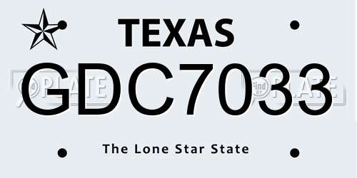 GDC7033 Texas License Plate