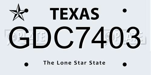 GDC7403 Texas License Plate