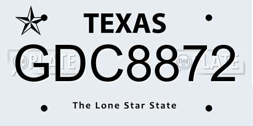 GDC8872 Texas License Plate