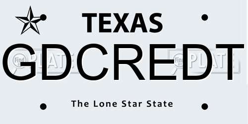 GDCREDT Texas License Plate