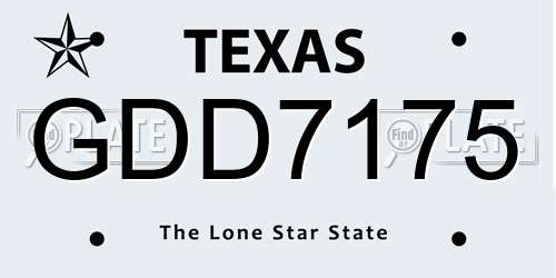 GDD7175 Texas License Plate