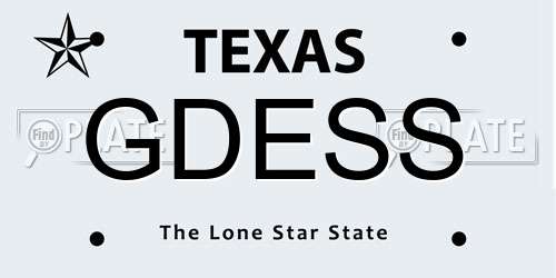 GDESS Texas License Plate