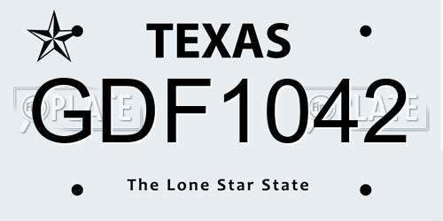 GDF1042 Texas License Plate